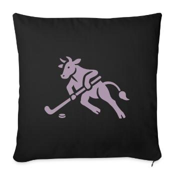 Cow Bull Hockey Player Silhouette - Sofa pillowcase 17,3'' x 17,3'' (45 x 45 cm) - black - Front