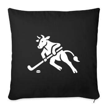 Cow Bull Hockey Player Silhouette Minimalist - Sofa pillowcase 17,3'' x 17,3'' (45 x 45 cm) - black - Front