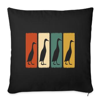 Ducks Retro Duck Duck Breeder Duck Breeding - Sofa pillowcase 17,3'' x 17,3'' (45 x 45 cm) - black - Front