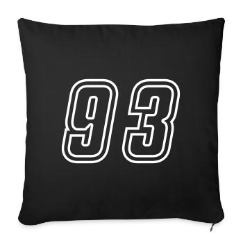 93 Number number - Sofa pillowcase 17,3'' x 17,3'' (45 x 45 cm) - black - Front