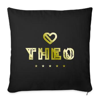 Theo Herz - Sofa pillowcase 17,3'' x 17,3'' (45 x 45 cm) - black - Front