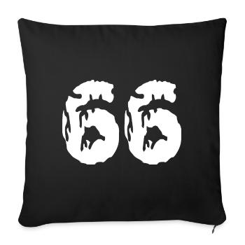 Maillot 66 numéros - Housse de coussin décorative 45 x 45 cm - noir - Devant
