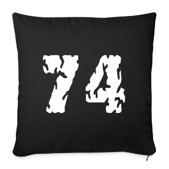 74 Number Jersey - Sofa pillowcase 17,3'' x 17,3'' (45 x 45 cm) - black - Front