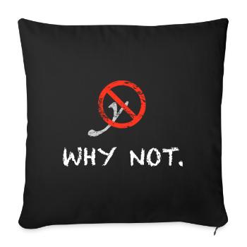 Why not. - Sofa pillowcase 17,3'' x 17,3'' (45 x 45 cm) - black - Front