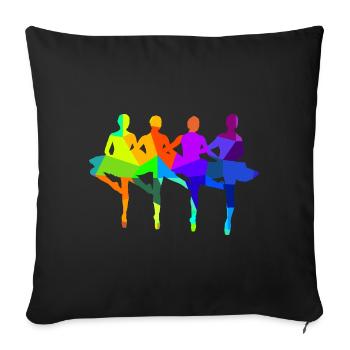 Ballett Tanzen Regenbogen Polygon Sport - Sofakissenbezug 45 x 45 cm - Schwarz - Vorne