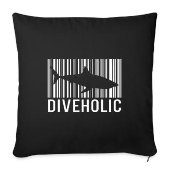 Diving shark divers - Sofa pillowcase 17,3'' x 17,3'' (45 x 45 cm) - black - Front