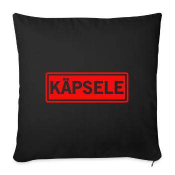 Spruch Schwäbisch Käpsele Geschenk - Sofakissenbezug 45 x 45 cm - Schwarz - Vorne