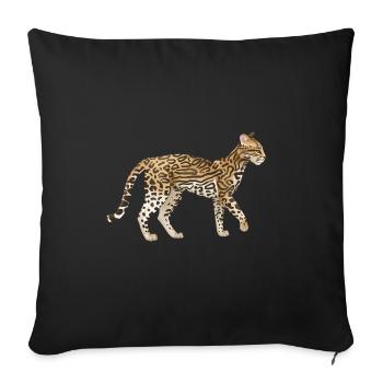 Ocelot - Cat - Cat Family - Savannah - Africa - Sofa pillowcase 17,3'' x 17,3'' (45 x 45 cm) - black - Front