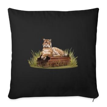 Lynx - Cat - Cat Family - Animals - Wildlife - Sofa pillowcase 17,3'' x 17,3'' (45 x 45 cm) - black - Front