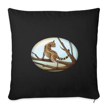 Ocelot - Cat - Cat Family - Africa - Savannah - Sofa pillowcase 17,3'' x 17,3'' (45 x 45 cm) - black - Front
