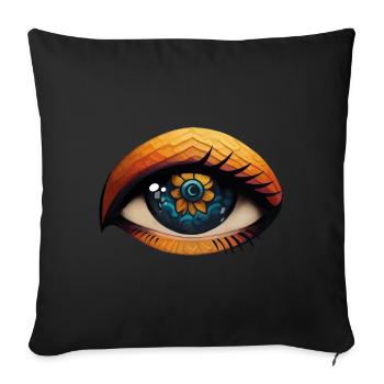 Flower Eye - Sofakissenbezug 45 x 45 cm - Schwarz - Vorne