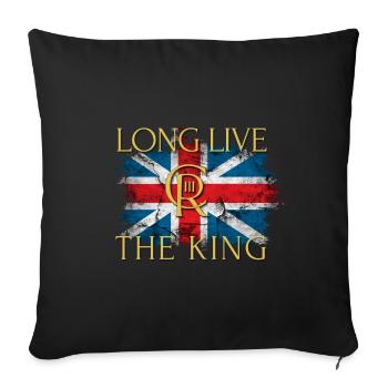 British King Coronation Charles England Flag - Sofa pillowcase 17,3'' x 17,3'' (45 x 45 cm) - black - Front
