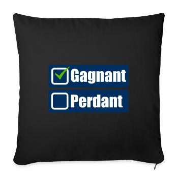 Gagnant - Housse de coussin décorative 45 x 45 cm - noir - Devant