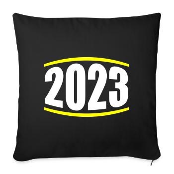 2023 année - Housse de coussin décorative 45 x 45 cm - noir - Devant