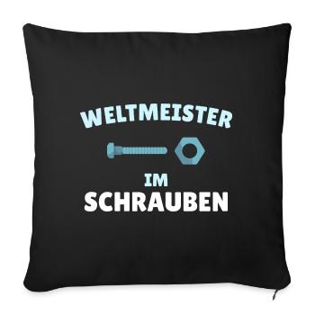 Kfz Mechaniker Mechatroniker Spruch für Schrauber - Sofakissenbezug 45 x 45 cm - Schwarz - Vorne