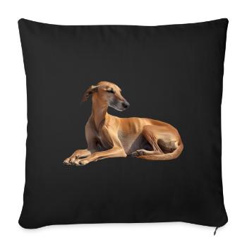 Azawakh - Housse de coussin décorative 45 x 45 cm - noir - Devant