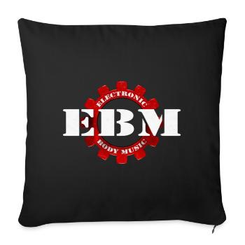 EBM Electronic Body Music Zahnrad Symbol 3 - Sofakissenbezug 45 x 45 cm - Schwarz - Vorne