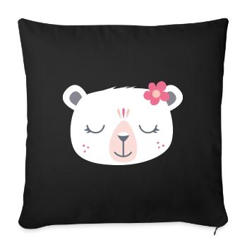 Bear girl - Sofa pillowcase 17,3'' x 17,3'' (45 x 45 cm) - black - Front