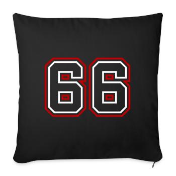 66 Numéro de numéro - Housse de coussin décorative 45 x 45 cm - noir - Devant