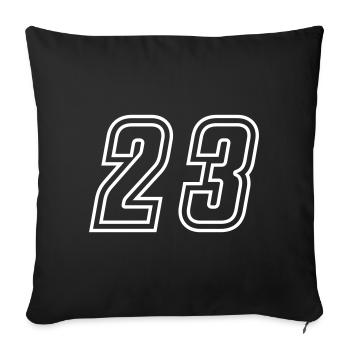 23 Zahl nummer - Sofakissenbezug 45 x 45 cm - Schwarz - Vorne