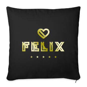 Felix Herz - Sofa pillowcase 17,3'' x 17,3'' (45 x 45 cm) - black - Front