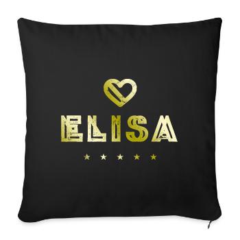 Elisa Herz - Sofa pillowcase 17,3'' x 17,3'' (45 x 45 cm) - black - Front