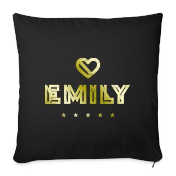 Emily Herz - Sofa pillowcase 17,3'' x 17,3'' (45 x 45 cm) - black - Front