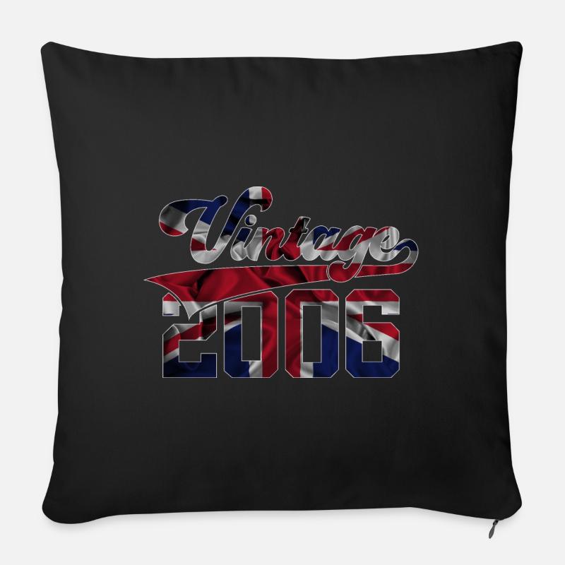 20E ANNIVERSAIRE VINTAGE AU ROYAUME-UNI 2006 - Housse de coussin décorative 45 x 45 cm - noir