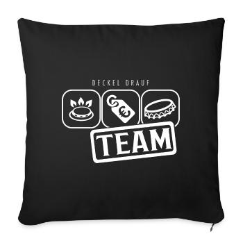 Gaspreis Deckel Team Piktogramm - Sofakissenbezug 45 x 45 cm - Schwarz - Vorne