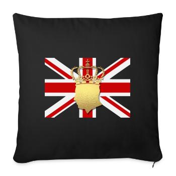 British King Coronation Charles England Flag - Sofa pillowcase 17,3'' x 17,3'' (45 x 45 cm) - black - Front