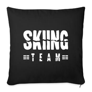 Équipe de ski - Housse de coussin décorative 45 x 45 cm - noir - Devant