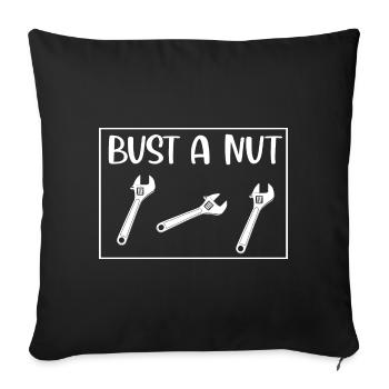 Bust d’un artisan de noix - Housse de coussin décorative 45 x 45 cm - noir - Devant