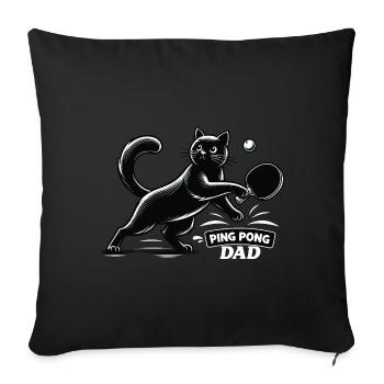 Table Tennis Katze Pingpong Black Cat Dad Outfit - Housse de coussin décorative 45 x 45 cm - noir - Devant