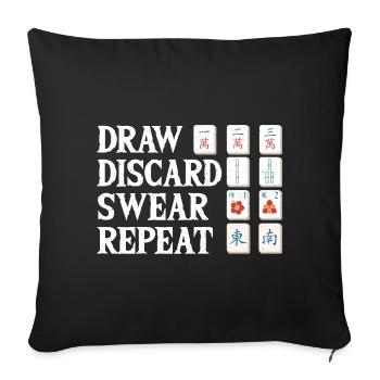 Cadeau pour les fans de Mahjong - Housse de coussin décorative 45 x 45 cm - noir - Devant