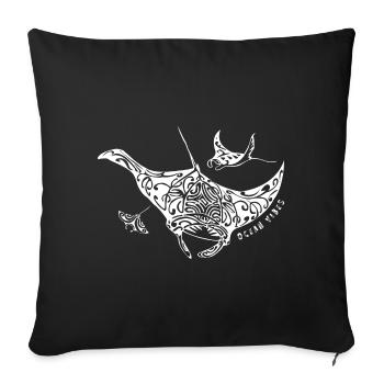 Rochen - Lust auf Meer, Geschenk, Urlaub, Tauchen - Sofakissenbezug 45 x 45 cm - Schwarz - Vorne