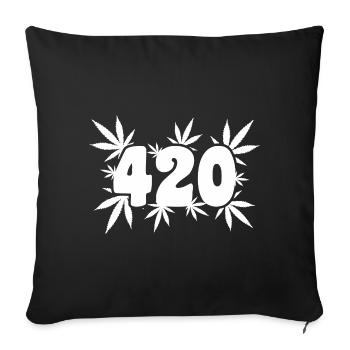420 Leaf Vibes - Cannabis - Weed - Marihuana - Sofakissenbezug 45 x 45 cm - Schwarz - Vorne