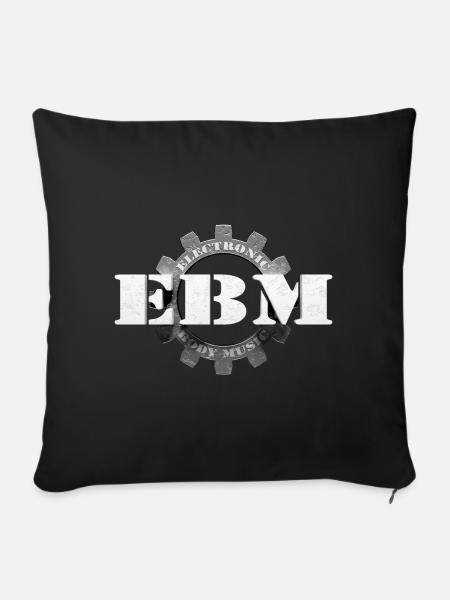 EBM Electronic Body Music Zahnrad Symbol 2 - Sofakissenbezug 45 x 45 cm - Schwarz