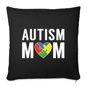 Maman autiste - Housse de coussin décorative 45 x 45 cm - noir - Devant