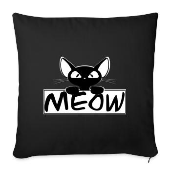 cute cat MEOW cats cat cat - Sofa pillowcase 17,3'' x 17,3'' (45 x 45 cm) - black - Front
