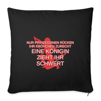 Schert Kämpferin Kriegerin Amazone - Sofakissenbezug 45 x 45 cm - Schwarz - Vorne