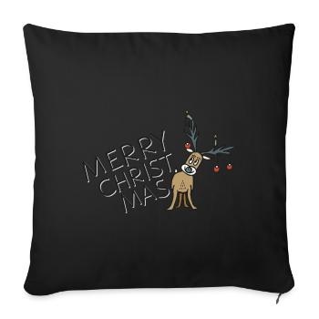 Joyeux Noël Renne - Housse de coussin décorative 45 x 45 cm - noir - Devant