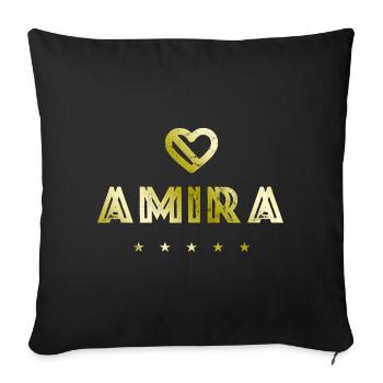 Amira Heart - Sofa pillowcase 17,3'' x 17,3'' (45 x 45 cm) - black - Front