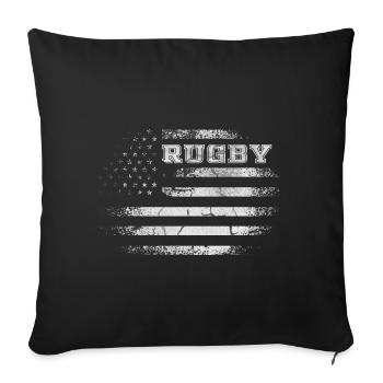 U.S. flag American rugby - Sofa pillowcase 17,3'' x 17,3'' (45 x 45 cm) - black - Front