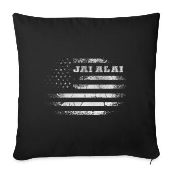 Drapeau des États-Unis Jai Alai Gift - Housse de coussin décorative 45 x 45 cm - noir - Devant