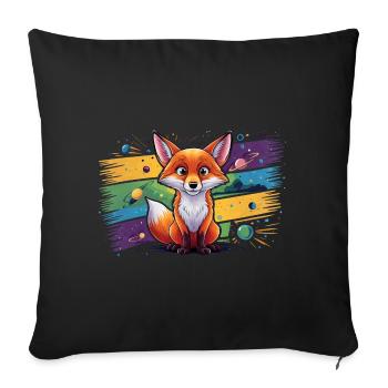 Fox - Illustration - Sofa pillowcase 17,3'' x 17,3'' (45 x 45 cm) - black - Front