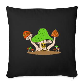 pilz party - Sofakissenbezug 45 x 45 cm - Schwarz - Vorne