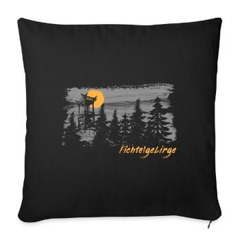 Fichtelgebirge Schneeberg Backöfele Pinselstrich - Sofakissenbezug 45 x 45 cm - Schwarz - Vorne