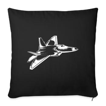 Avion à réaction - Housse de coussin décorative 45 x 45 cm - noir - Devant