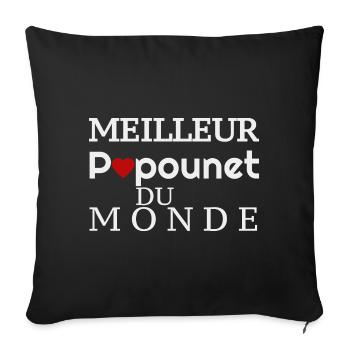 Meilleur Papounet du Monde! - Housse de coussin décorative 45 x 45 cm - noir - Devant