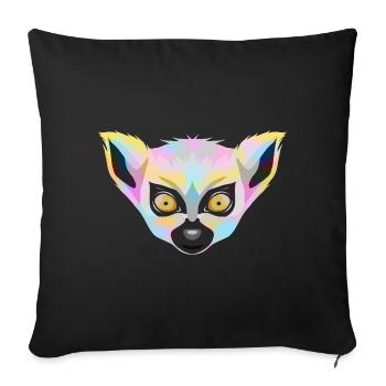 Lémurien - Housse de coussin décorative 45 x 45 cm - noir - Devant